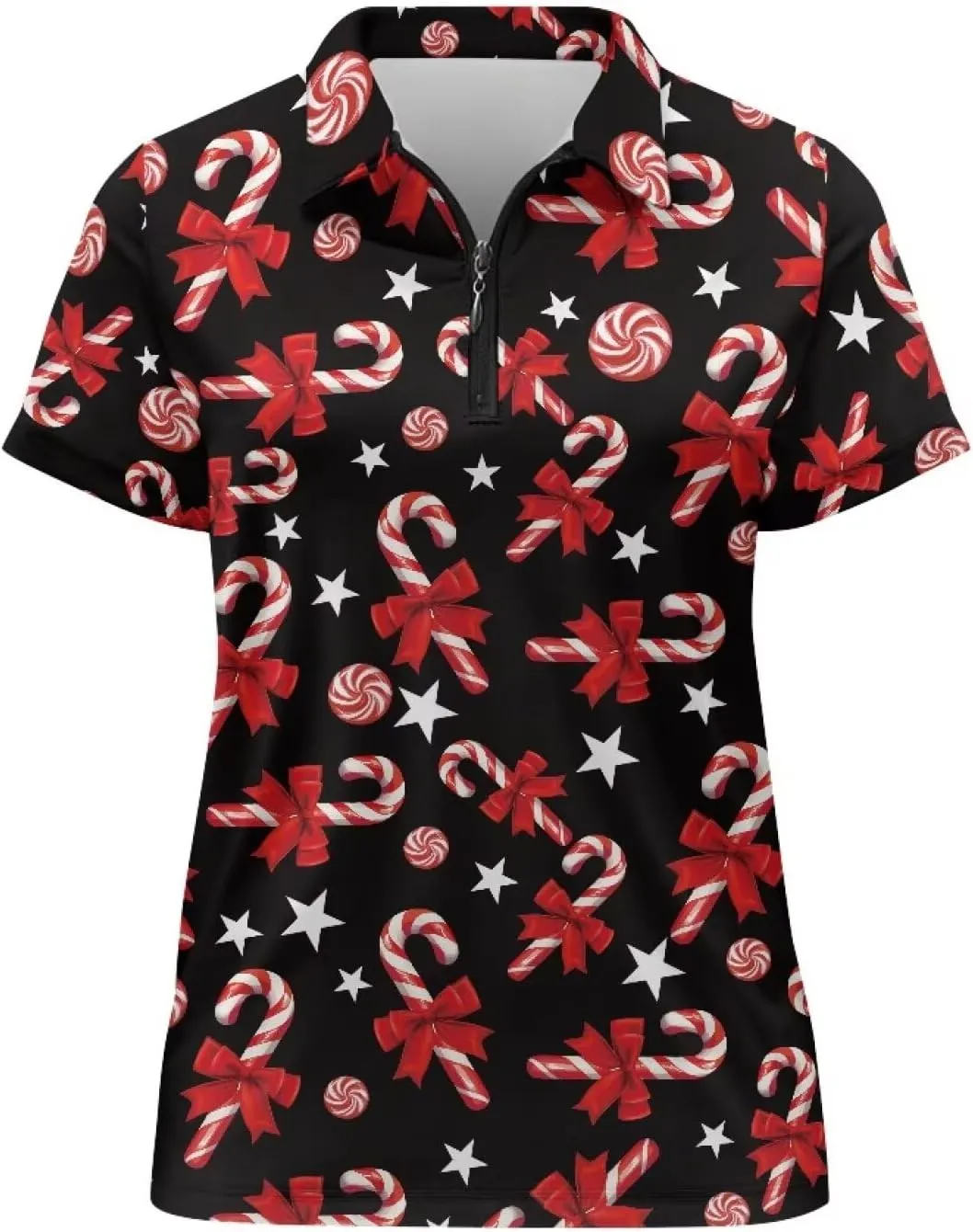 Women's Short Sleeve Golf Shirts Moisture Wicking Quarter Zip Athletic Casual Sports Tennis Pullover Workout Tops