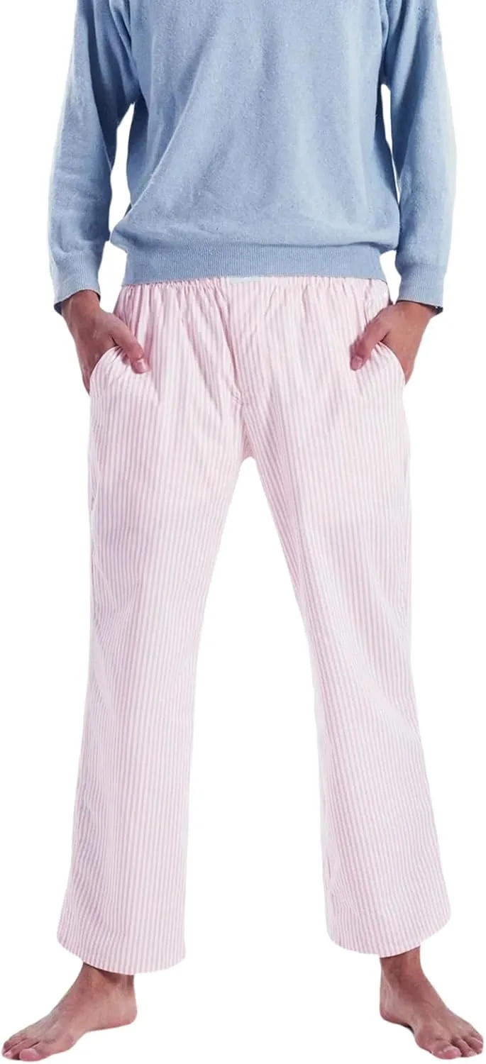 Women's Stripe Pajama Pants Y2K Elastic High Waisted Wide Leg Pants Loose Lounge Sleep Pants Trousers with Pockets