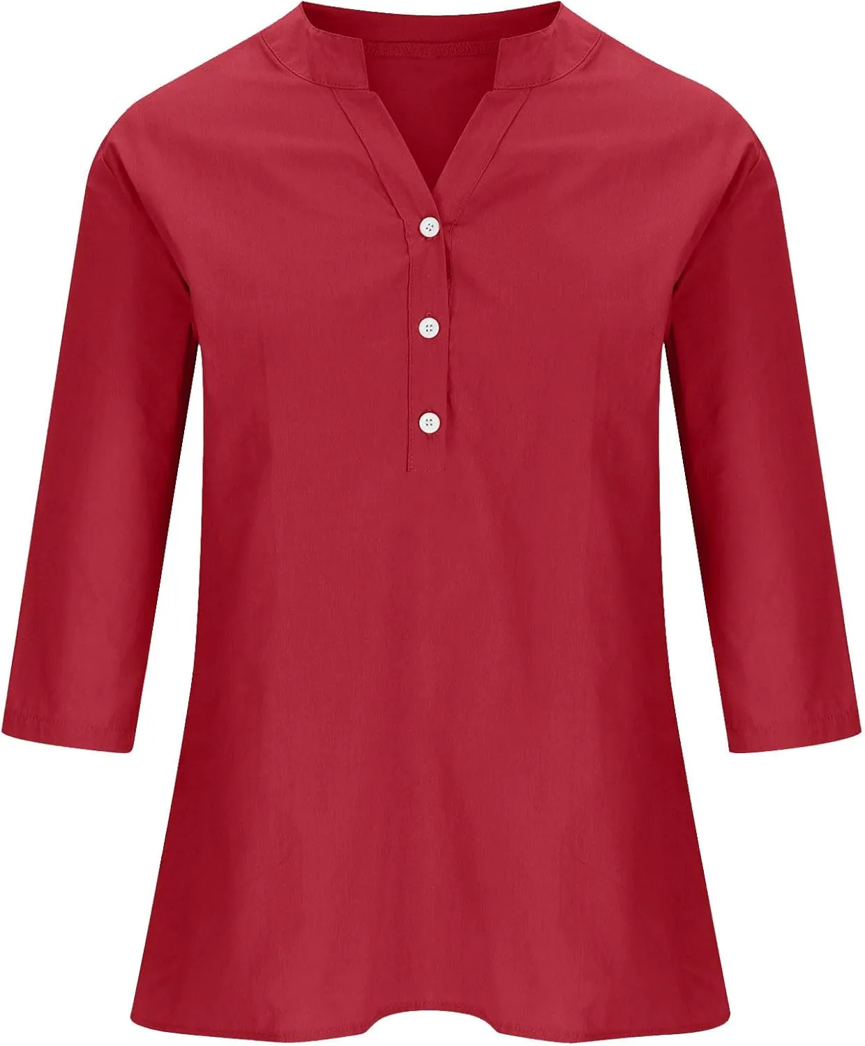 Women's V-Neck Long Sleeve Loose Button Cotton And Linen T-shirt Blouse,2024 Fall&Winter Womens Trendy Tops