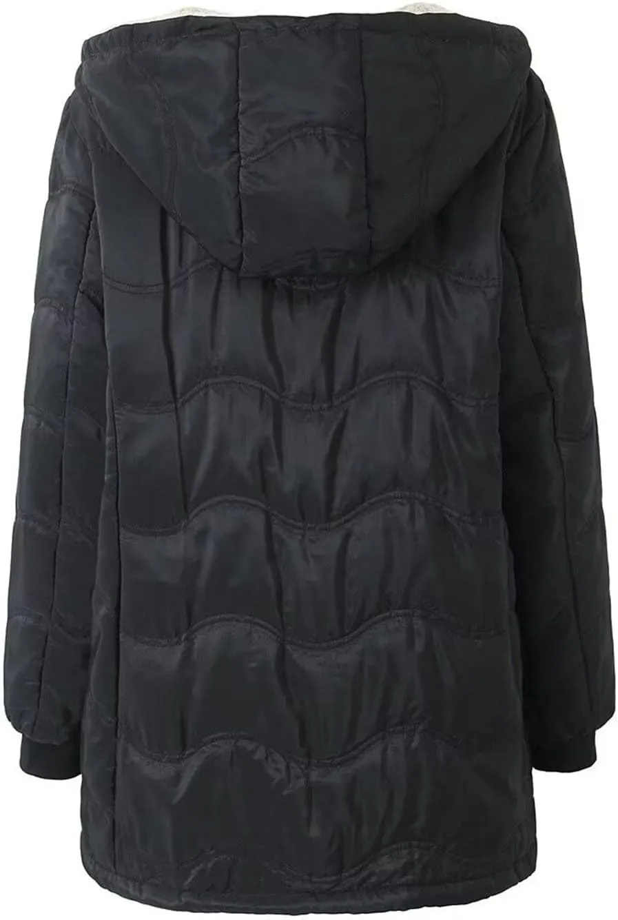 Women's Winter Down Jacket Solid Thicken Hooded Puffer Long Sleeve Jackets Warm Quilted Coats Trendy Outfits