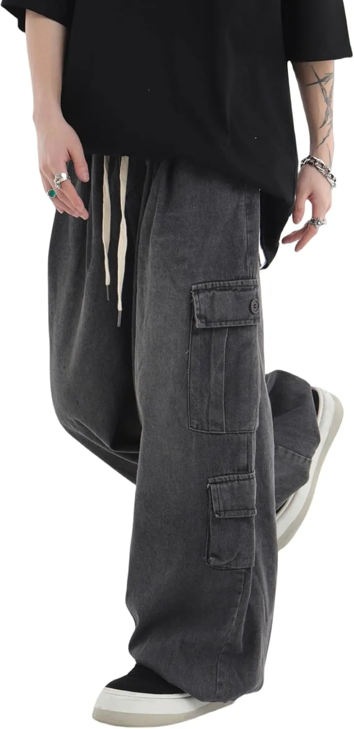 Y2k Baggy Jeans for Men Vintage Relaxed Fit Skateboard Jeans Denim Skateboard Baggy Pants Hip Hop Jeans Streetwear