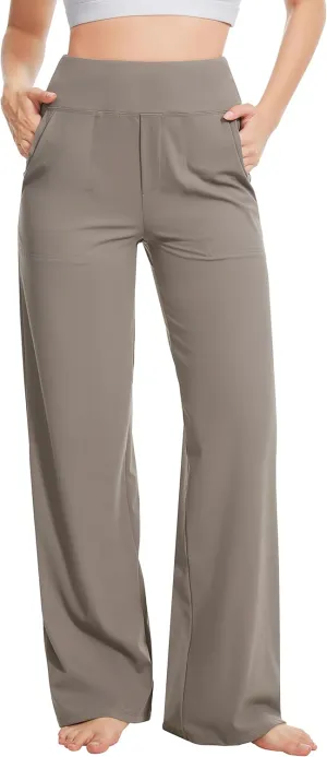 Yoga Pants Women Wide Leg Pants High Waist Stretch Dress Casual Sweatpants Lounge Pants with Pockets