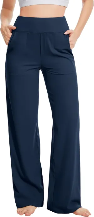 Yoga Pants Women Wide Leg Pants High Waist Stretch Dress Casual Sweatpants Lounge Pants with Pockets