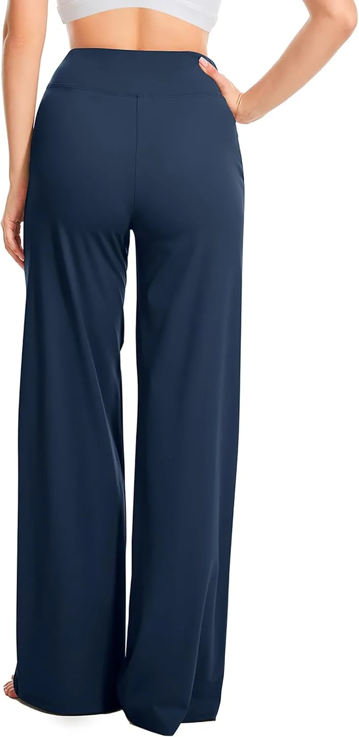 Yoga Pants Women Wide Leg Pants High Waist Stretch Dress Casual Sweatpants Lounge Pants with Pockets