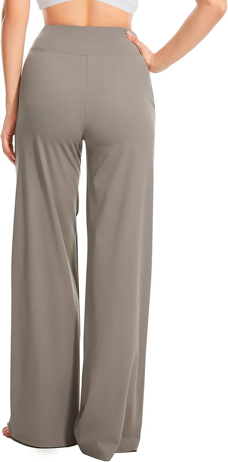 Yoga Pants Women Wide Leg Pants High Waist Stretch Dress Casual Sweatpants Lounge Pants with Pockets