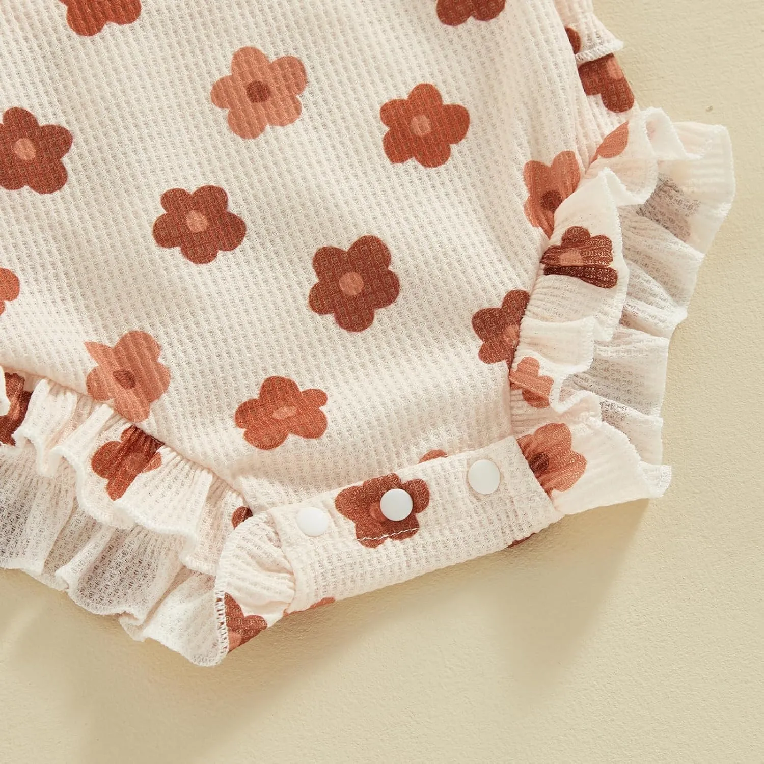 ZAXARRA Little Baby Girls 2Pcs Summer Outfits Fly Sleeve Flower Print Bodysuit with Headband Newborn Clothes
