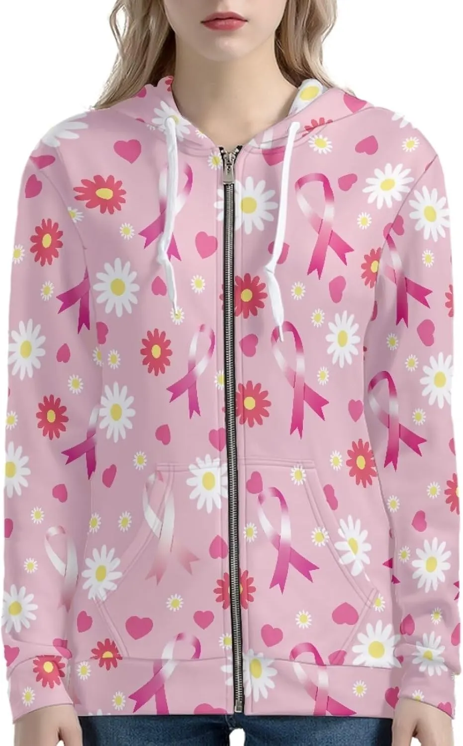 Zip up Trendy Hoodies for Women Novelty Graphic Long Sleeve Hooded with Pocket Sweatshirt Jacket Pullover XS-5XL